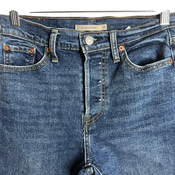 Levi’s Wedgie Straight Fit Stretch Jeans Size 26x28 - Picture 3 of 11